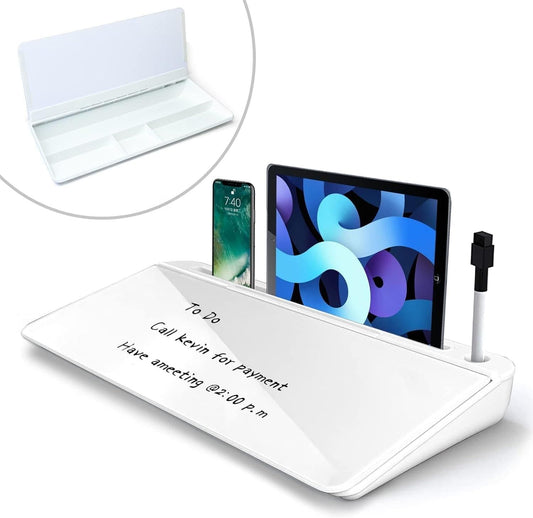 Storage Desk Board – Tempered Glass Desktop Whiteboard with Organizer - Mankind Essentials