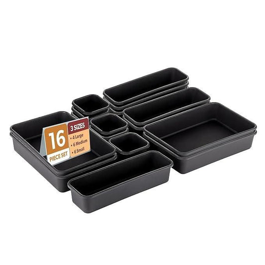 8-Piece Desk Drawer Organizer Set – Interlocking Storage Trays for Office, Kitchen, & Bathroom - Mankind Essentials